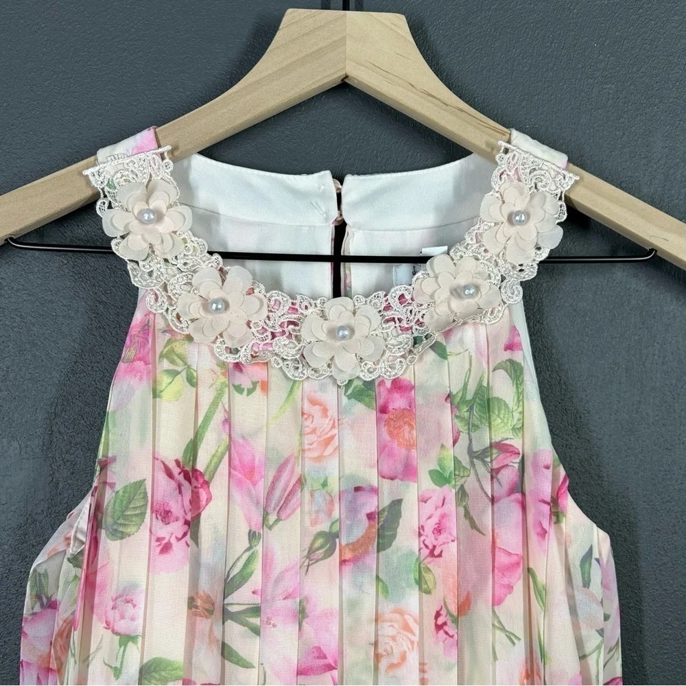 Speechless Kids Girls Pleated Floral Shift Dress